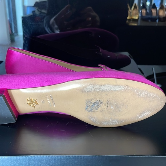 Charlotte Olympia fuschia satin flats - Picture 5 of 5